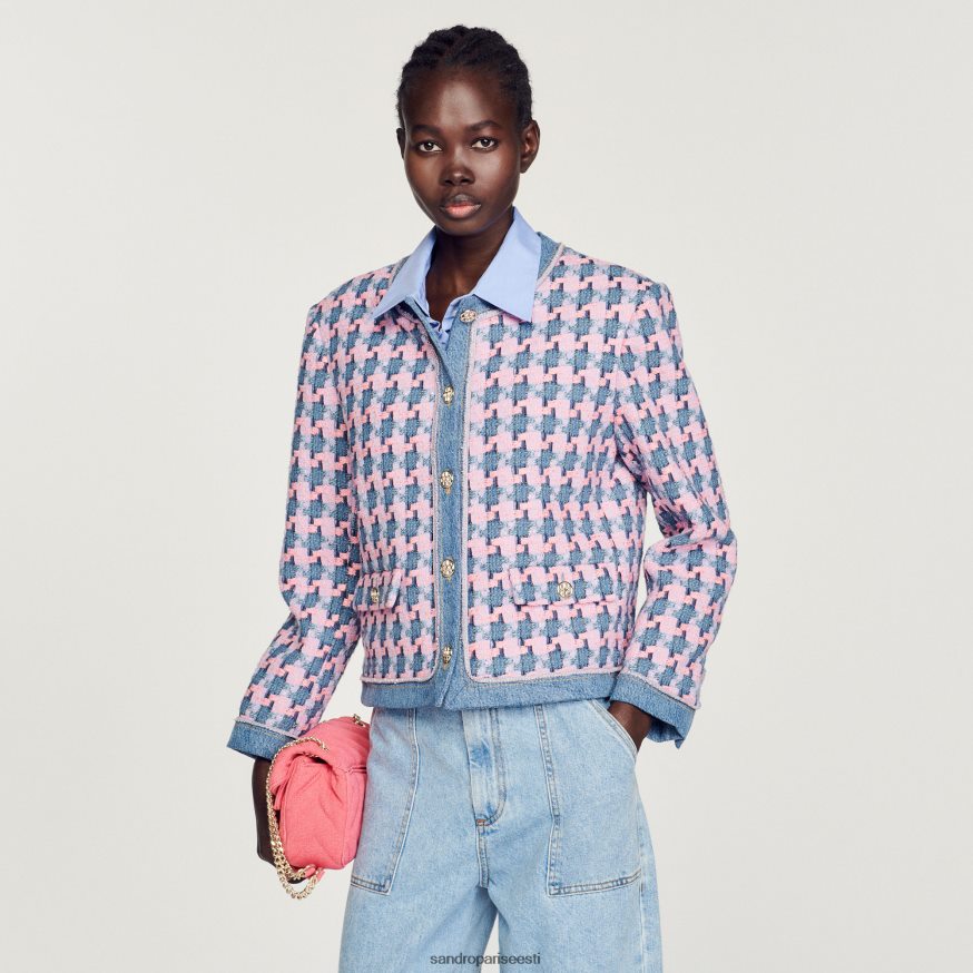 Sandro Paris kehakate naised tviid jakk BN4RF301 lilla/sinine