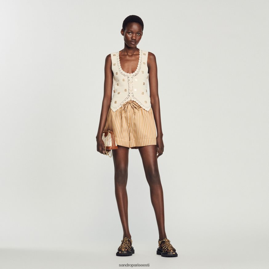 Sandro Paris kehakate naised heegeldatud top BN4RF132 ekru