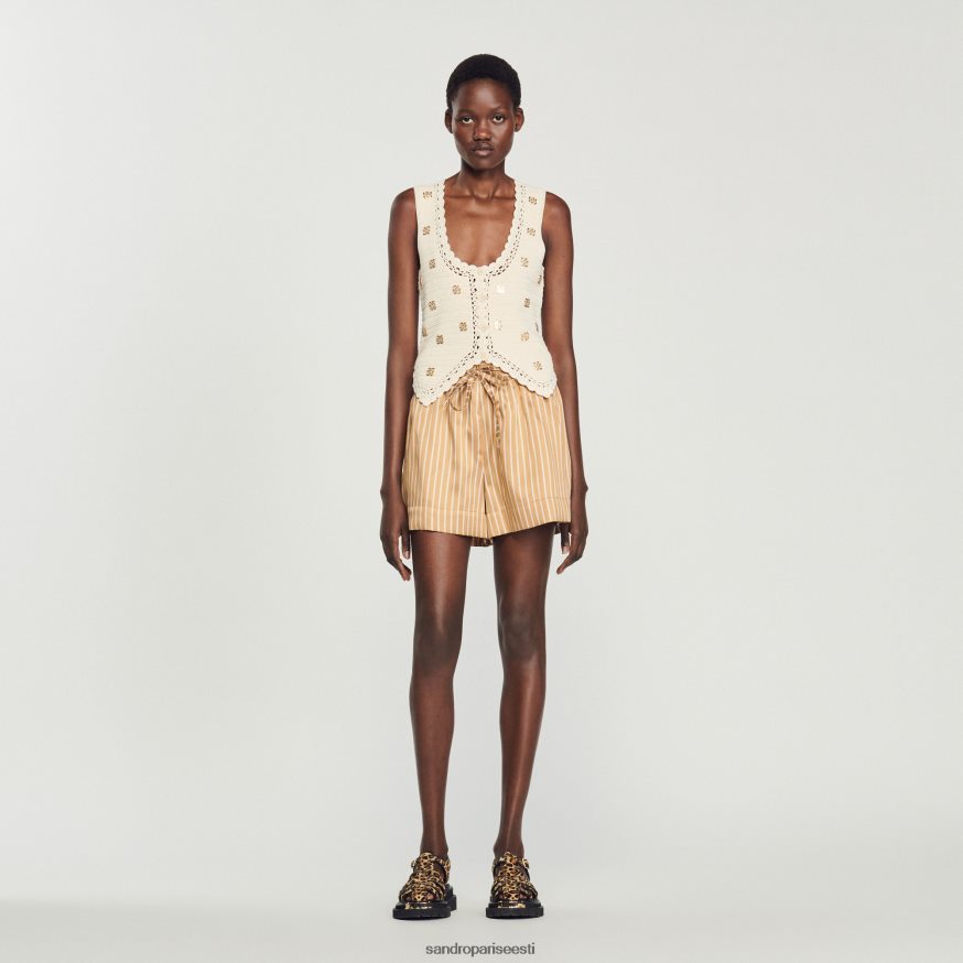 Sandro Paris kehakate naised heegeldatud top BN4RF132 ekru