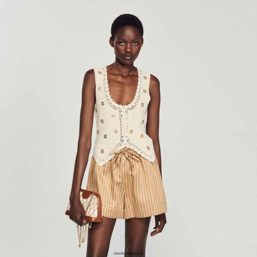 Sandro Paris kehakate naised heegeldatud top BN4RF132 ekru