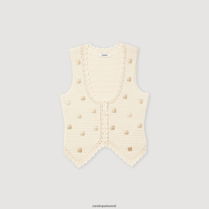 Sandro Paris kehakate naised heegeldatud top BN4RF132 ekru