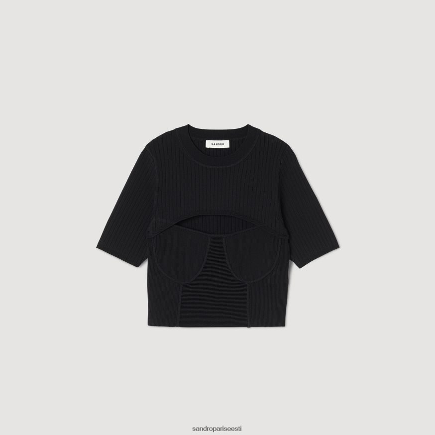 Sandro Paris kehakate naised kärbitud ažuurne hüppaja BN4RF62 must