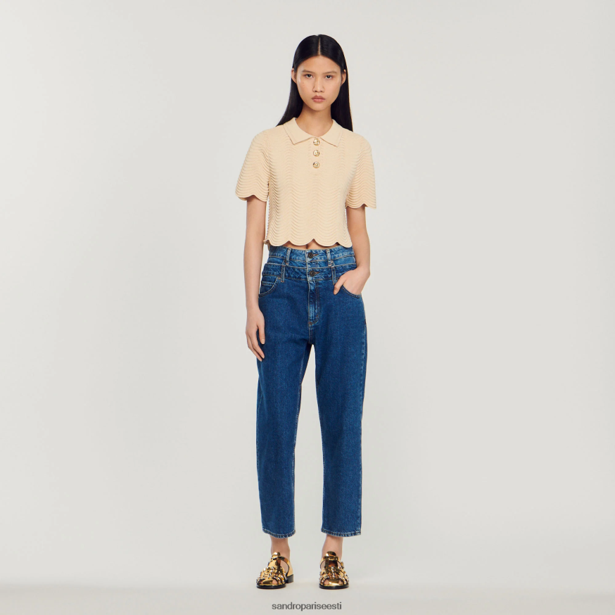 Sandro Paris kehakate naised kärbitud kootud kampsun BN4RF112 loomulik