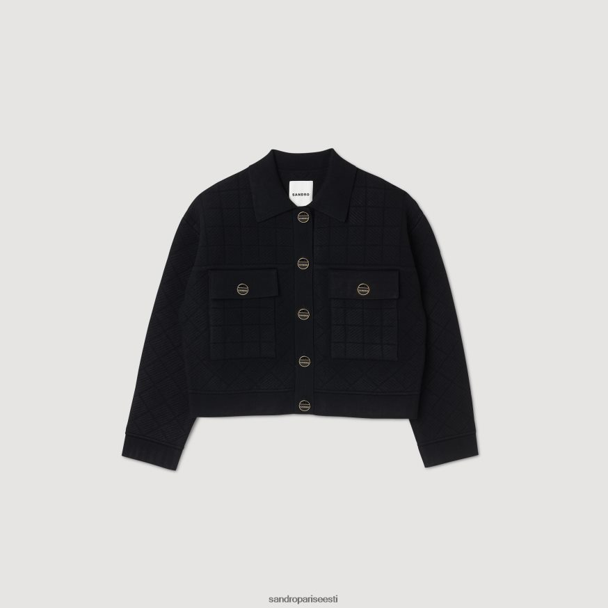 Sandro Paris kehakate naised kärbitud kootud kardigan BN4RF35 must