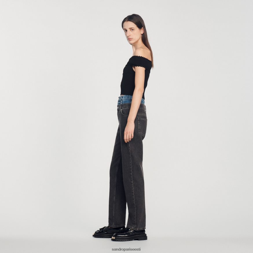 Sandro Paris kehakate naised kärbitud kootud topp BN4RF180 must