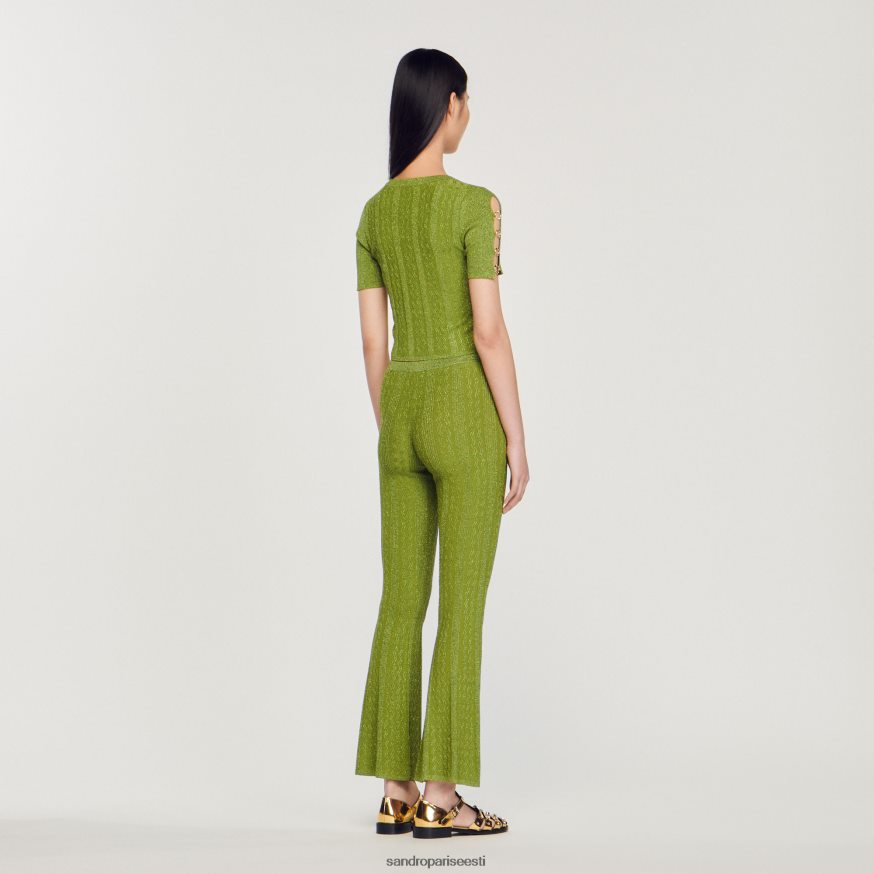 Sandro Paris kehakate naised kärbitud metallist kootud kampsun BN4RF92 kerge kaki