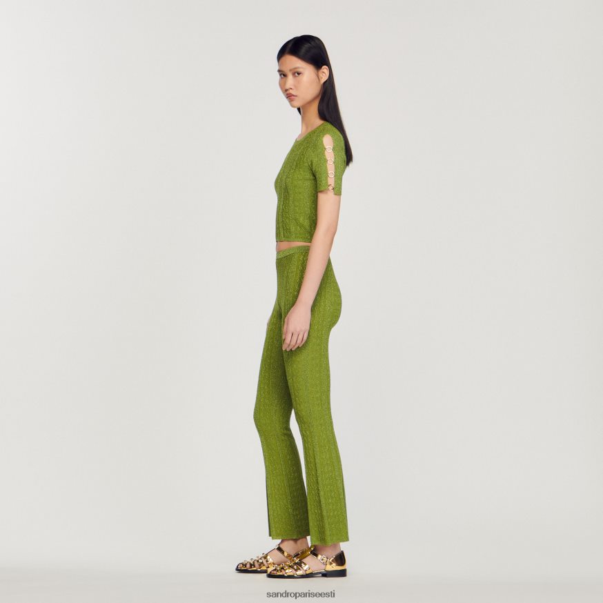 Sandro Paris kehakate naised kärbitud metallist kootud kampsun BN4RF92 kerge kaki