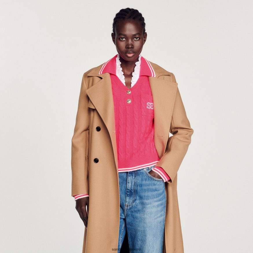 Sandro Paris kehakate naised kaabliga kootud kampsun BN4RF435 fušia