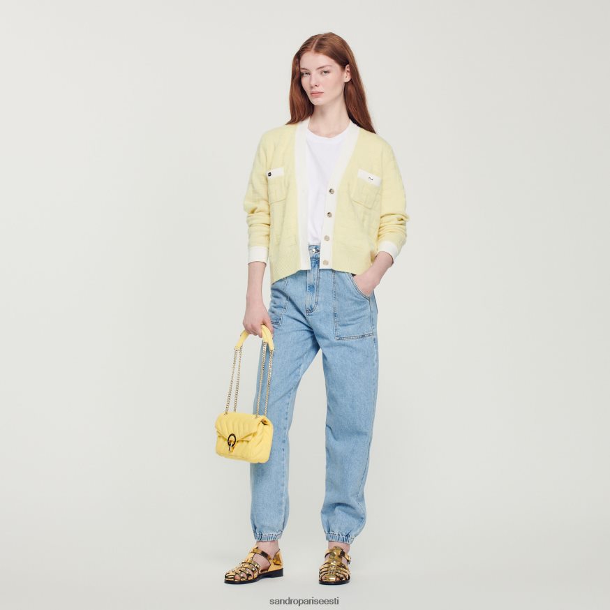 Sandro Paris kehakate naised kahevärviline kardigan BN4RF353 helekollane