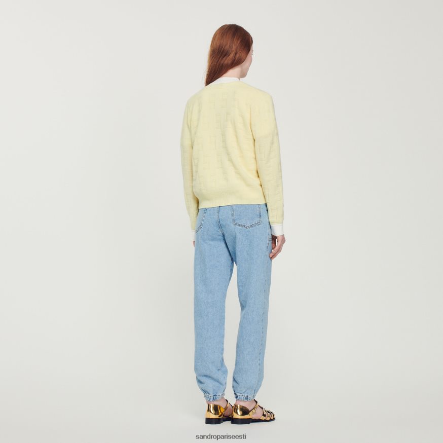 Sandro Paris kehakate naised kahevärviline kardigan BN4RF353 helekollane