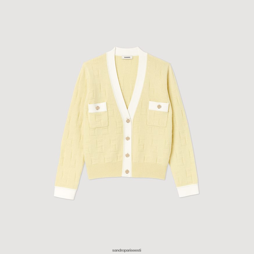 Sandro Paris kehakate naised kahevärviline kardigan BN4RF353 helekollane