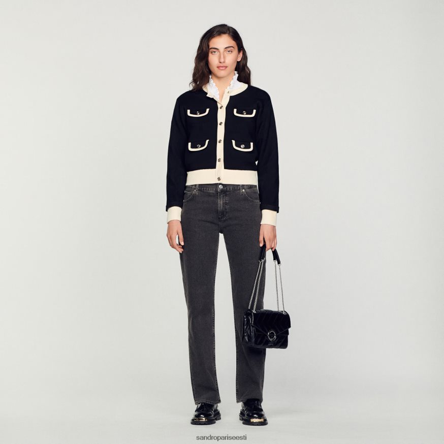 Sandro Paris kehakate naised kahevärviline nööpidega kardigan BN4RF254 must