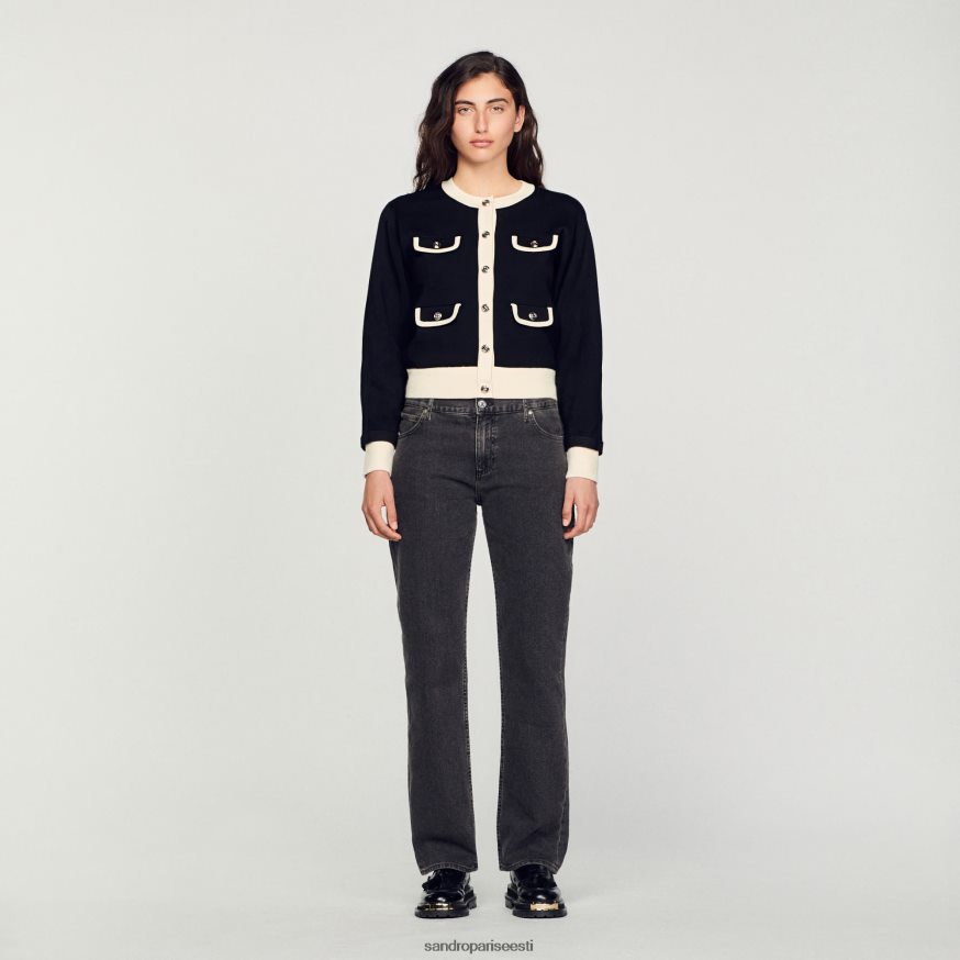 Sandro Paris kehakate naised kahevärviline nööpidega kardigan BN4RF254 must