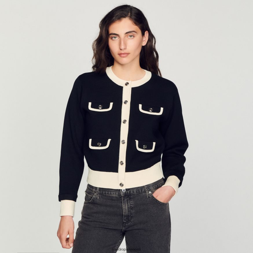 Sandro Paris kehakate naised kahevärviline nööpidega kardigan BN4RF254 must