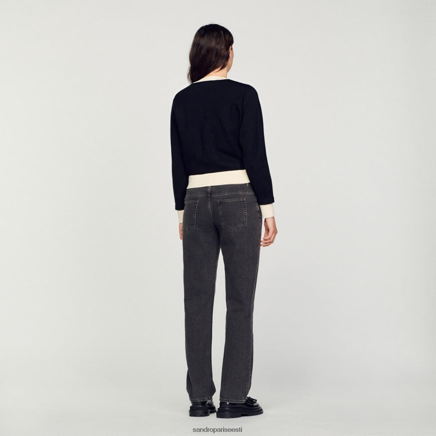 Sandro Paris kehakate naised kahevärviline nööpidega kardigan BN4RF254 must