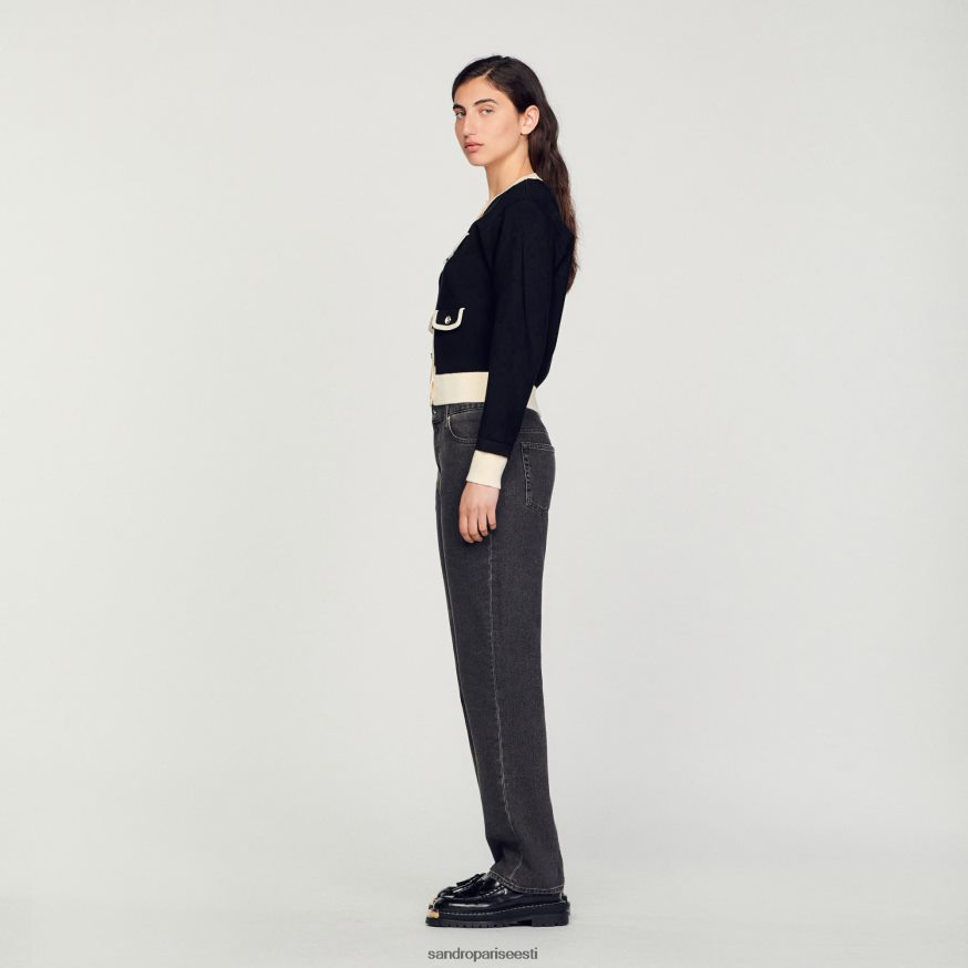 Sandro Paris kehakate naised kahevärviline nööpidega kardigan BN4RF254 must