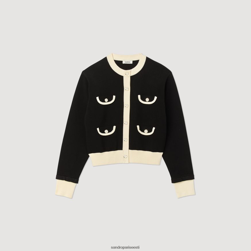 Sandro Paris kehakate naised kahevärviline nööpidega kardigan BN4RF254 must