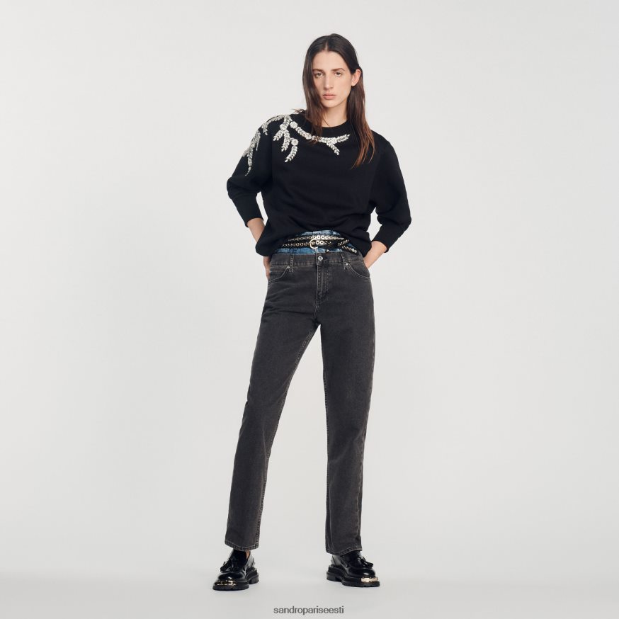 Sandro Paris kehakate naised kaunistatud dressipluus BN4RF135 must