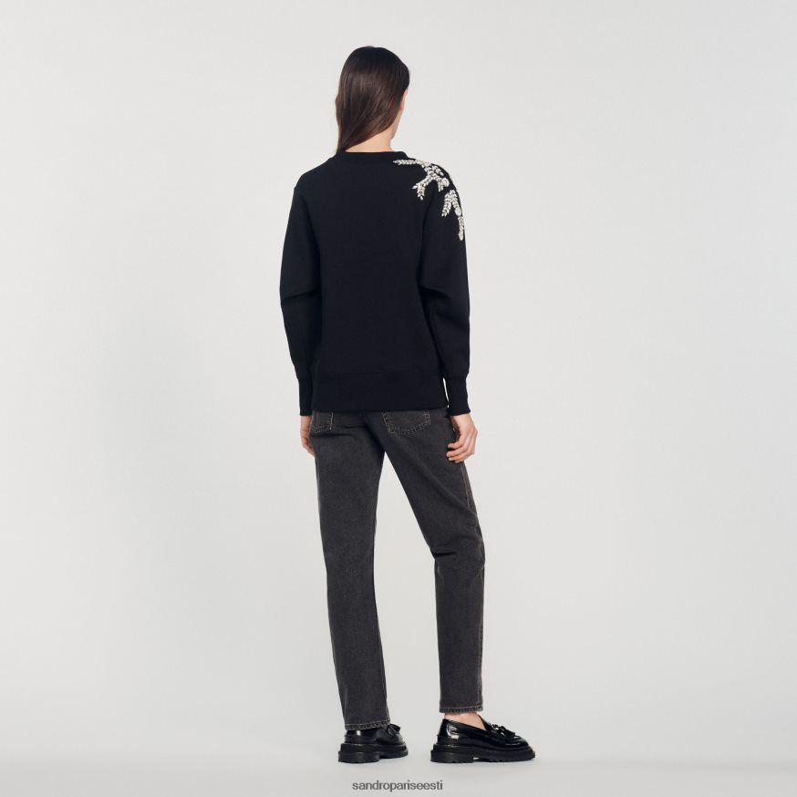 Sandro Paris kehakate naised kaunistatud dressipluus BN4RF135 must