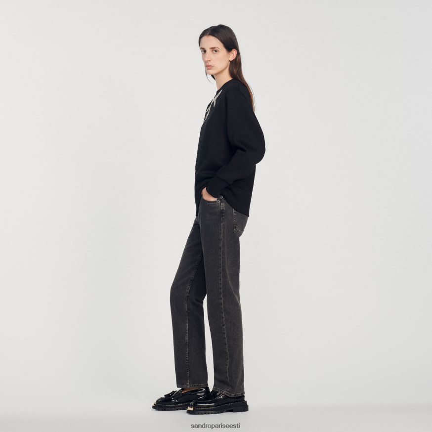 Sandro Paris kehakate naised kaunistatud dressipluus BN4RF135 must