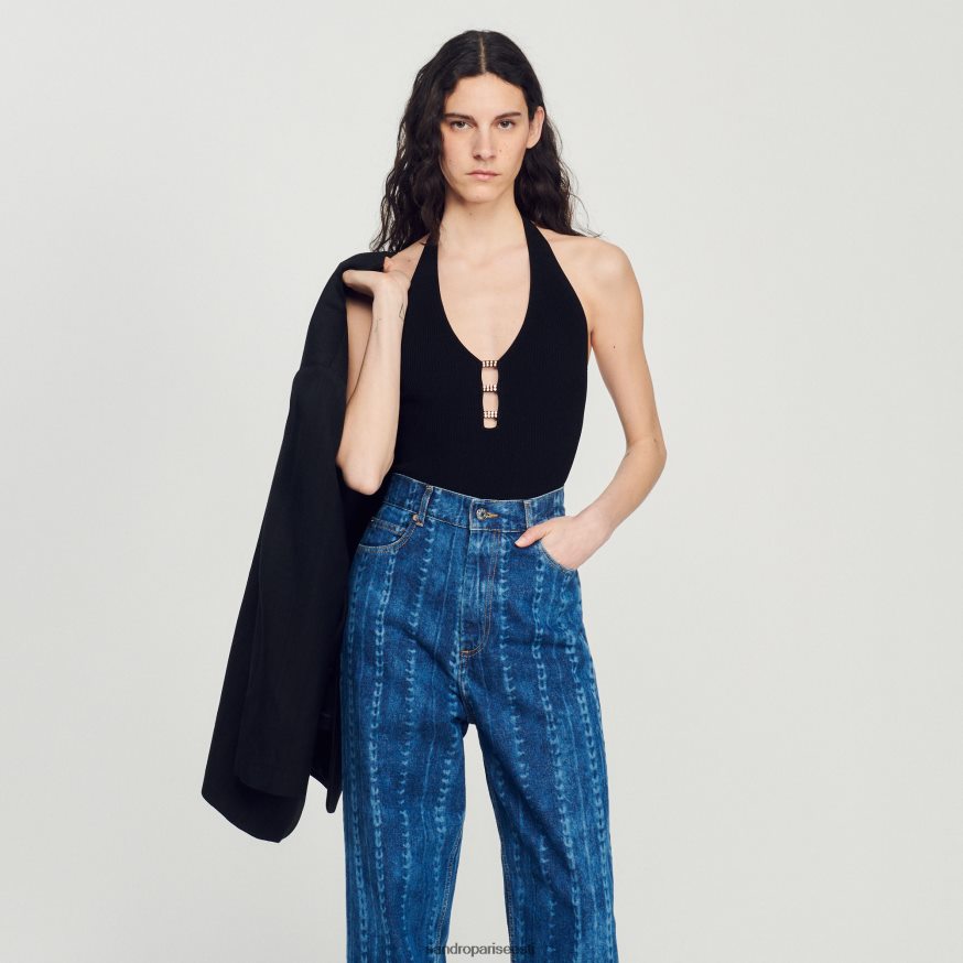 Sandro Paris kehakate naised kaunistatud kootud body BN4RF332 must