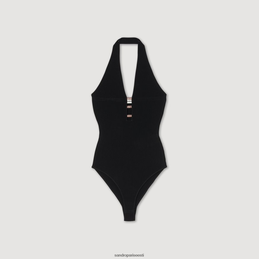 Sandro Paris kehakate naised kaunistatud kootud body BN4RF332 must