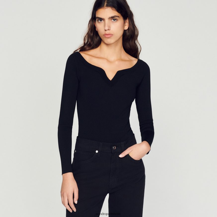 Sandro Paris kehakate naised koo bodi armsama kaelaga BN4RF323 must