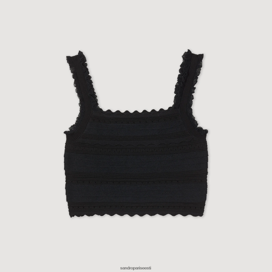 Sandro Paris kehakate naised koo crop top BN4RF195 must