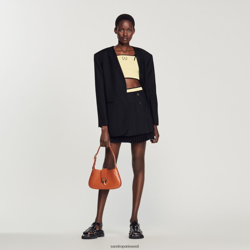 Sandro Paris kehakate naised kootud crop top BN4RF217 üks värv