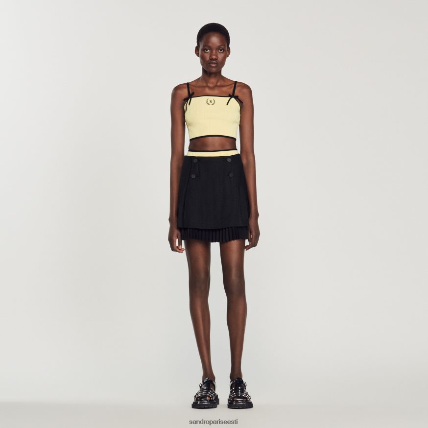 Sandro Paris kehakate naised kootud crop top BN4RF217 üks värv