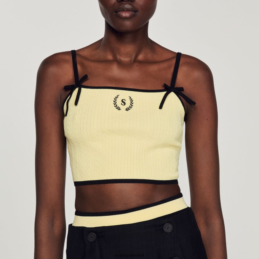 Sandro Paris kehakate naised kootud crop top BN4RF217 üks värv