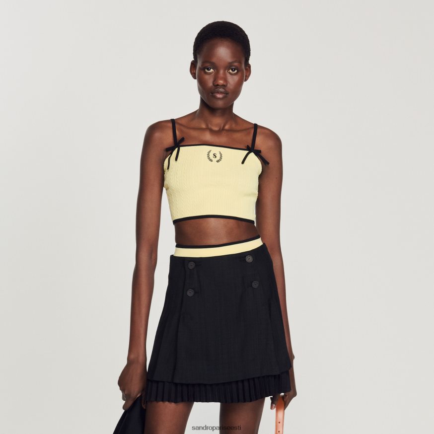 Sandro Paris kehakate naised kootud crop top BN4RF217 üks värv