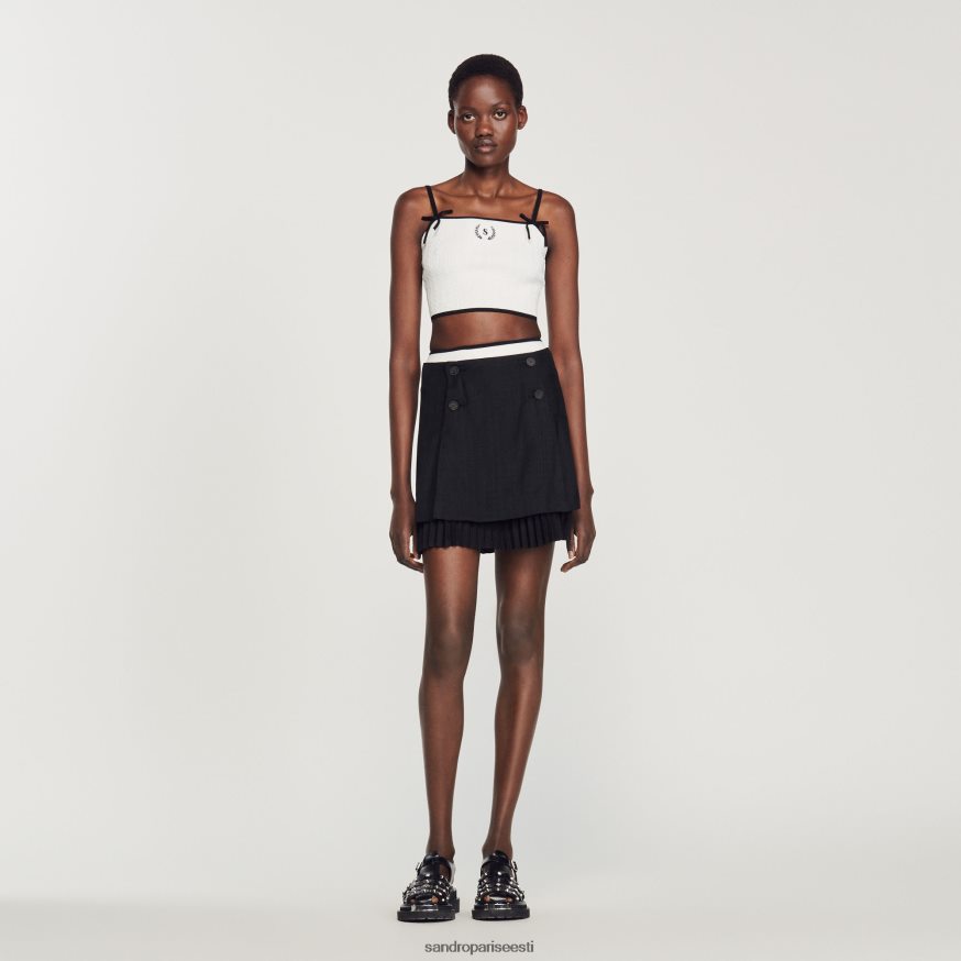 Sandro Paris kehakate naised kootud crop top BN4RF240 valge