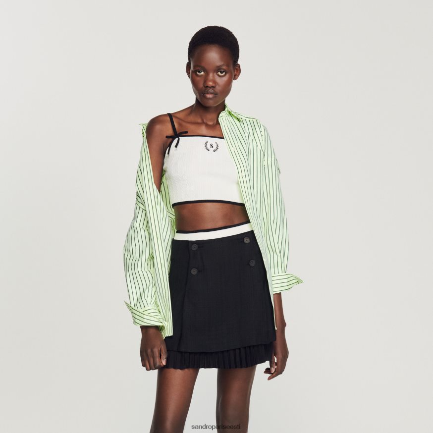 Sandro Paris kehakate naised kootud crop top BN4RF240 valge