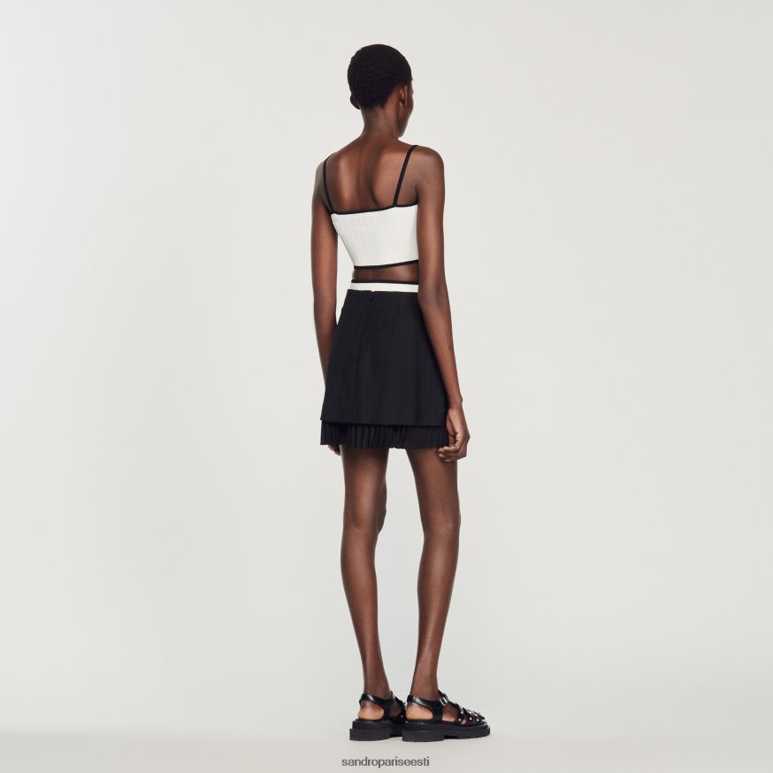 Sandro Paris kehakate naised kootud crop top BN4RF240 valge