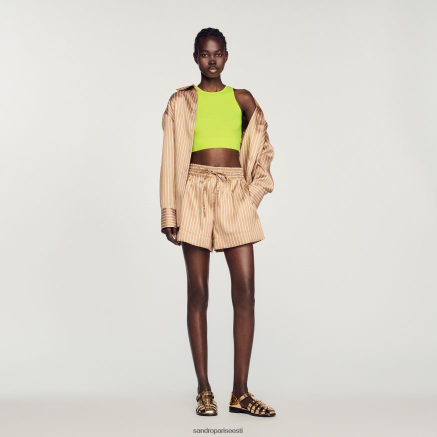 Sandro Paris kehakate naised kootud crop top BN4RF449 õunaroheline