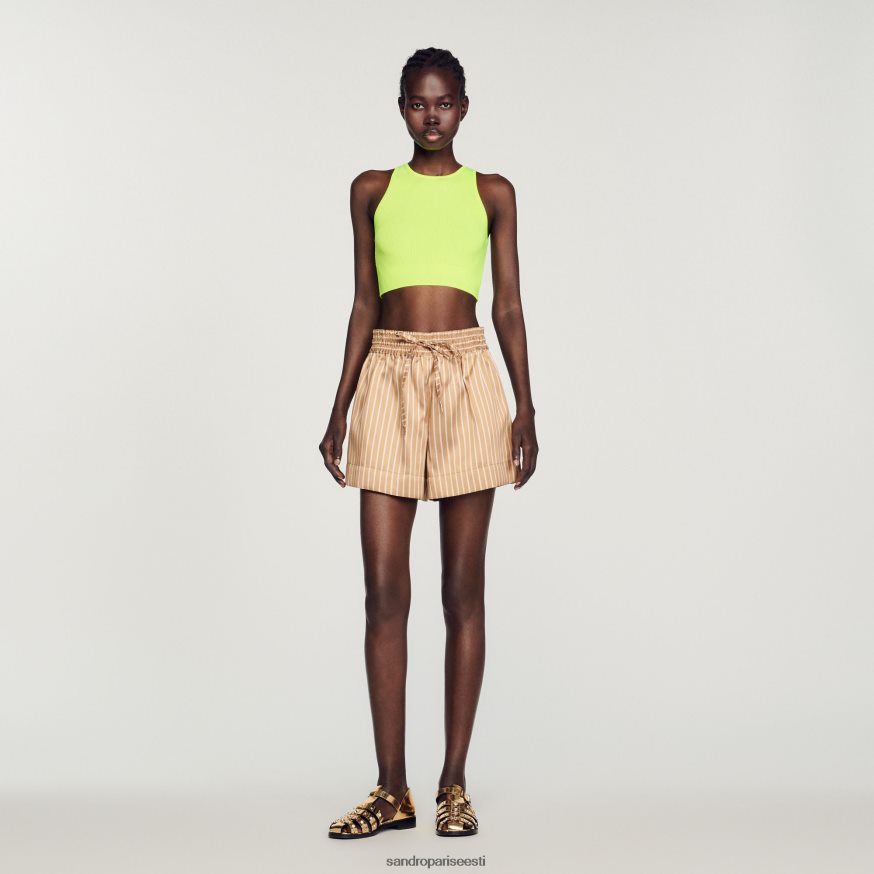 Sandro Paris kehakate naised kootud crop top BN4RF449 õunaroheline