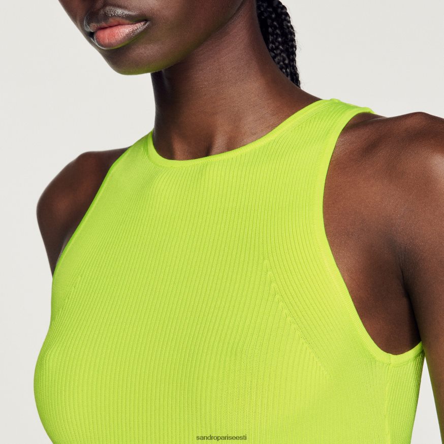 Sandro Paris kehakate naised kootud crop top BN4RF449 õunaroheline