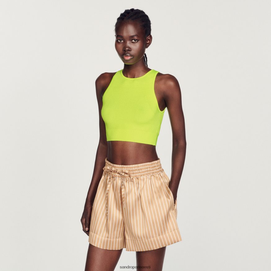 Sandro Paris kehakate naised kootud crop top BN4RF449 õunaroheline