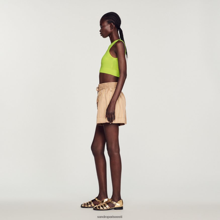 Sandro Paris kehakate naised kootud crop top BN4RF449 õunaroheline