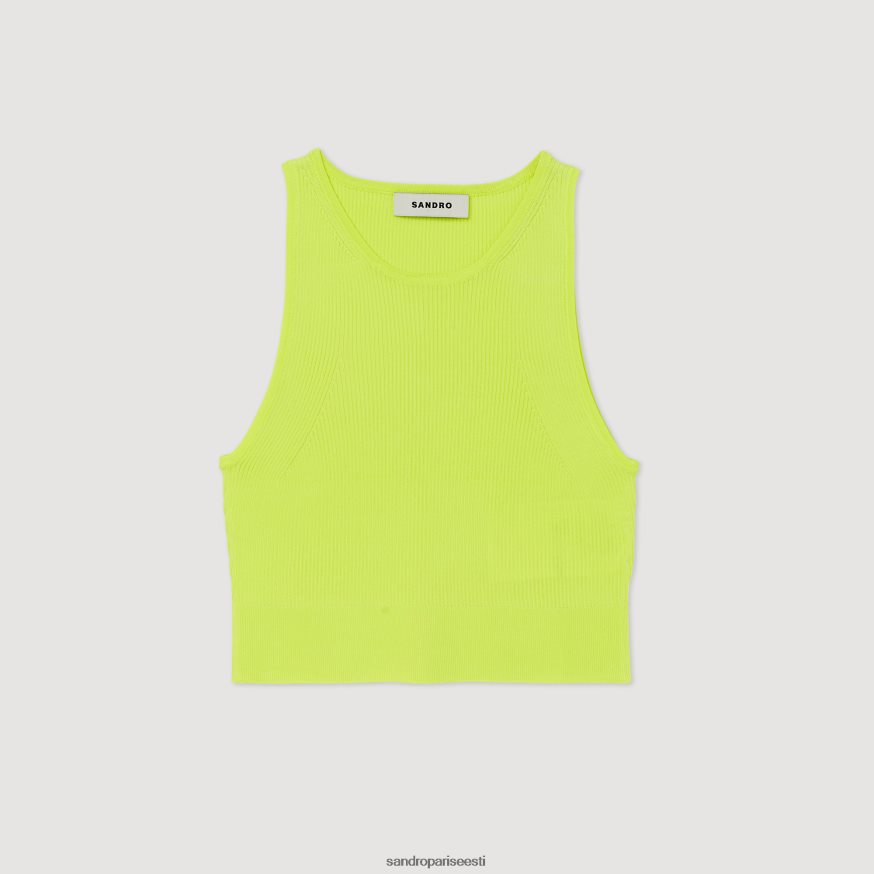 Sandro Paris kehakate naised kootud crop top BN4RF449 õunaroheline