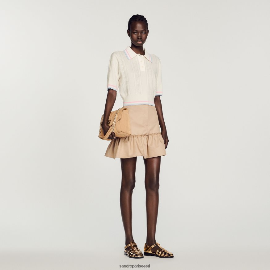 Sandro Paris kehakate naised kootud polo kampsun BN4RF330 ekru