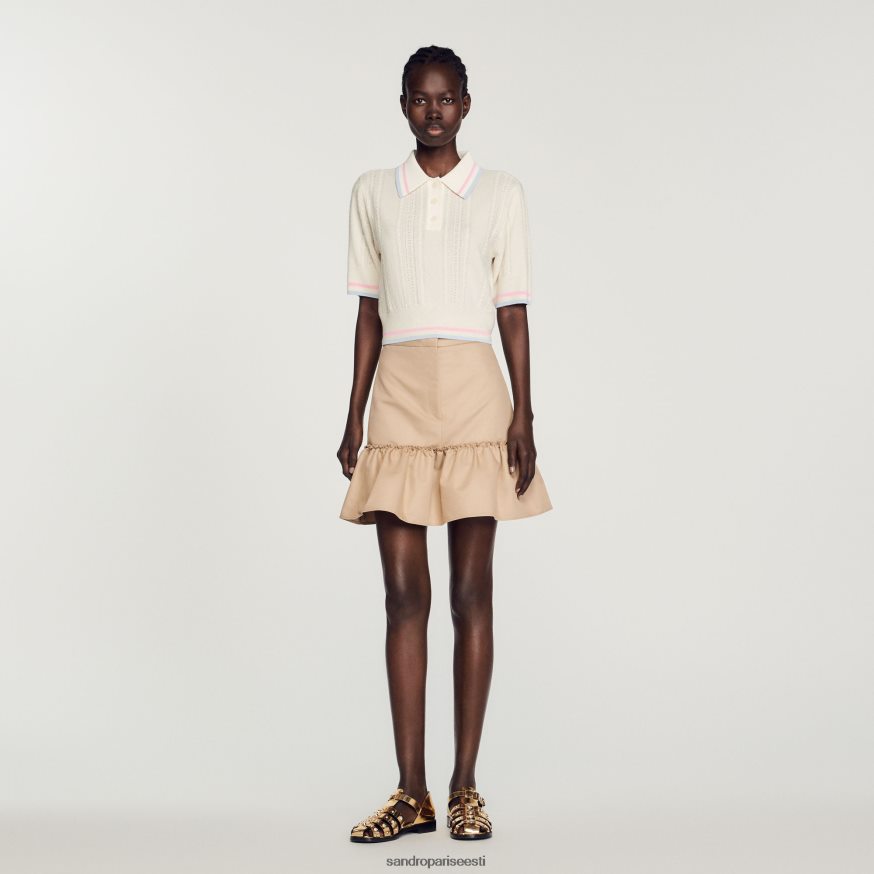 Sandro Paris kehakate naised kootud polo kampsun BN4RF330 ekru