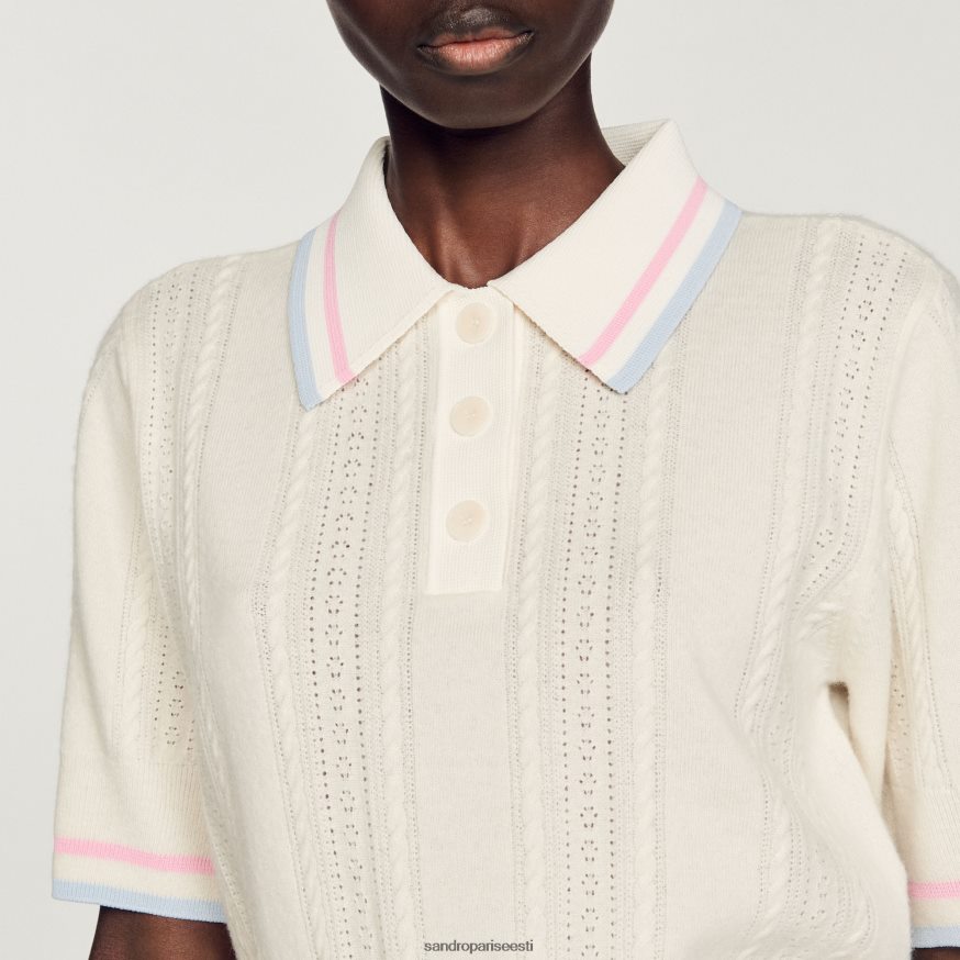 Sandro Paris kehakate naised kootud polo kampsun BN4RF330 ekru