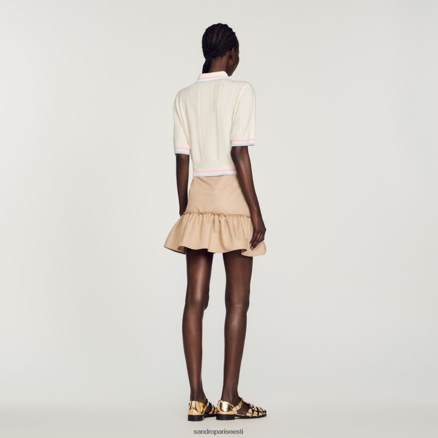 Sandro Paris kehakate naised kootud polo kampsun BN4RF330 ekru