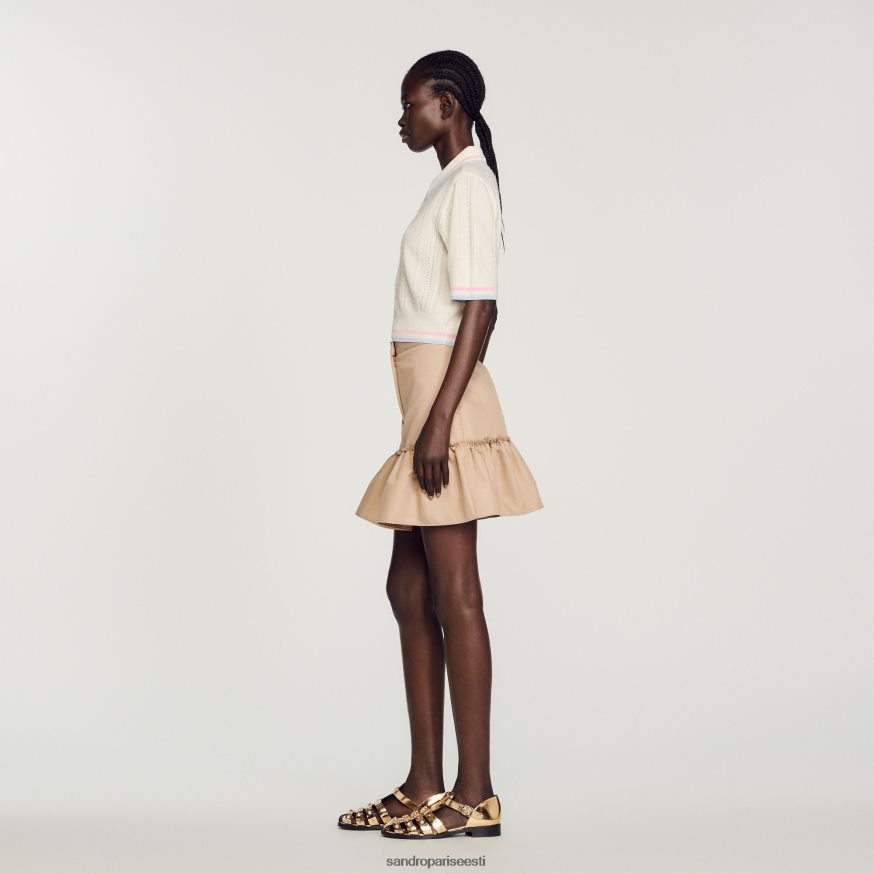 Sandro Paris kehakate naised kootud polo kampsun BN4RF330 ekru