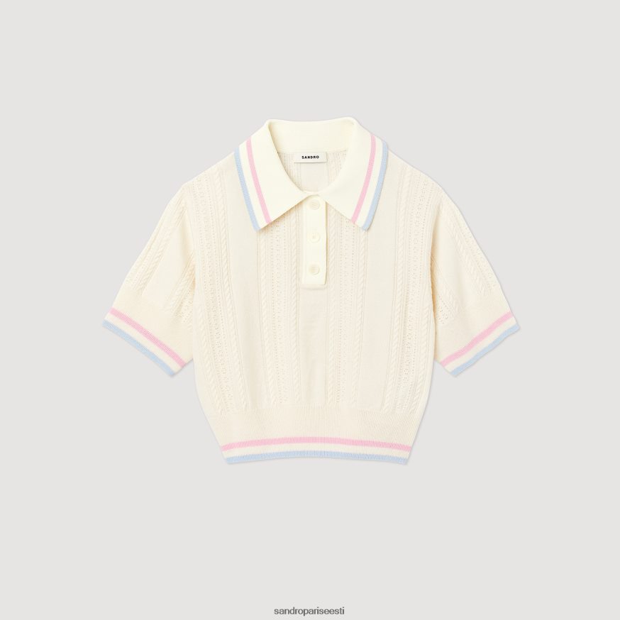 Sandro Paris kehakate naised kootud polo kampsun BN4RF330 ekru