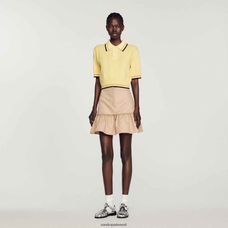 Sandro Paris kehakate naised kootud polo kampsun BN4RF424 helekollane