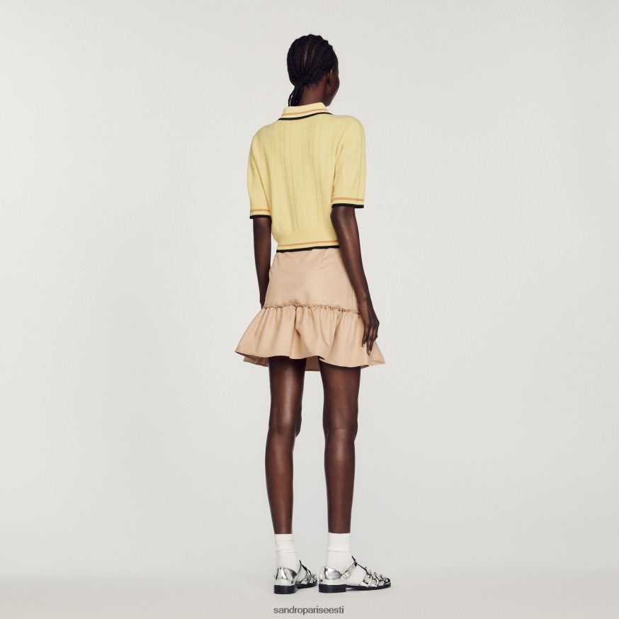 Sandro Paris kehakate naised kootud polo kampsun BN4RF424 helekollane