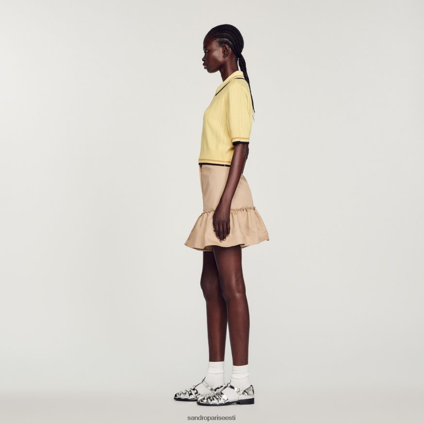 Sandro Paris kehakate naised kootud polo kampsun BN4RF424 helekollane